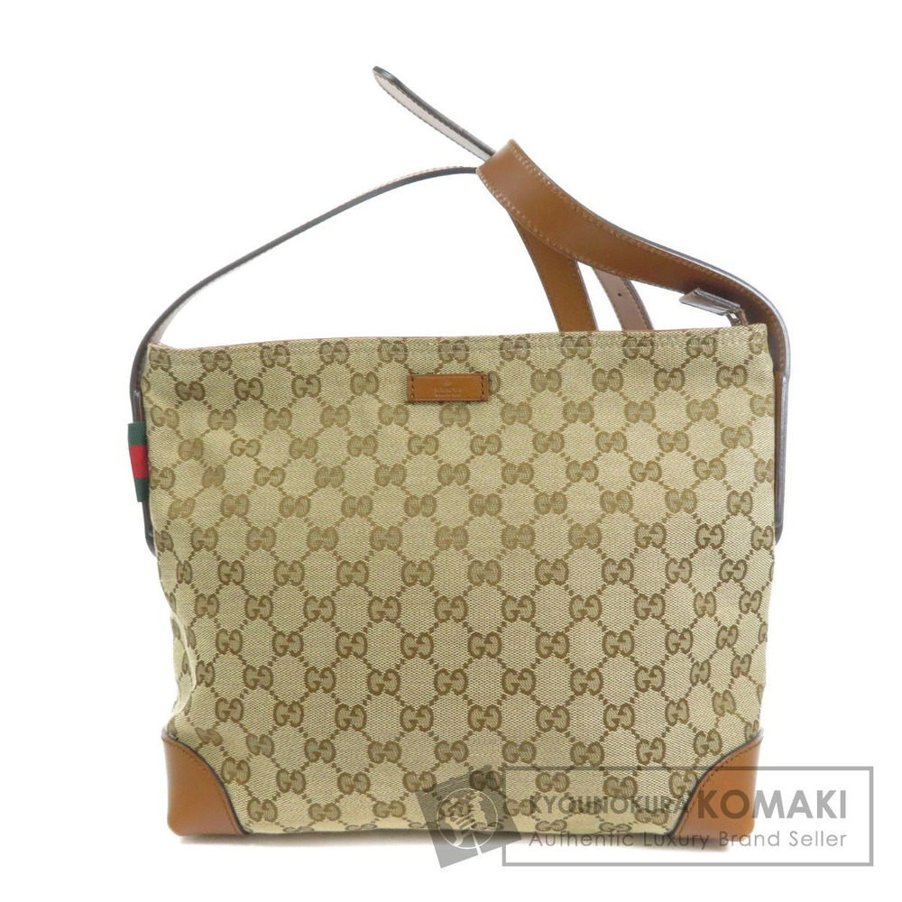 Gucci GG Canvas Sherry Line Shoulder Bag monogram signature green red